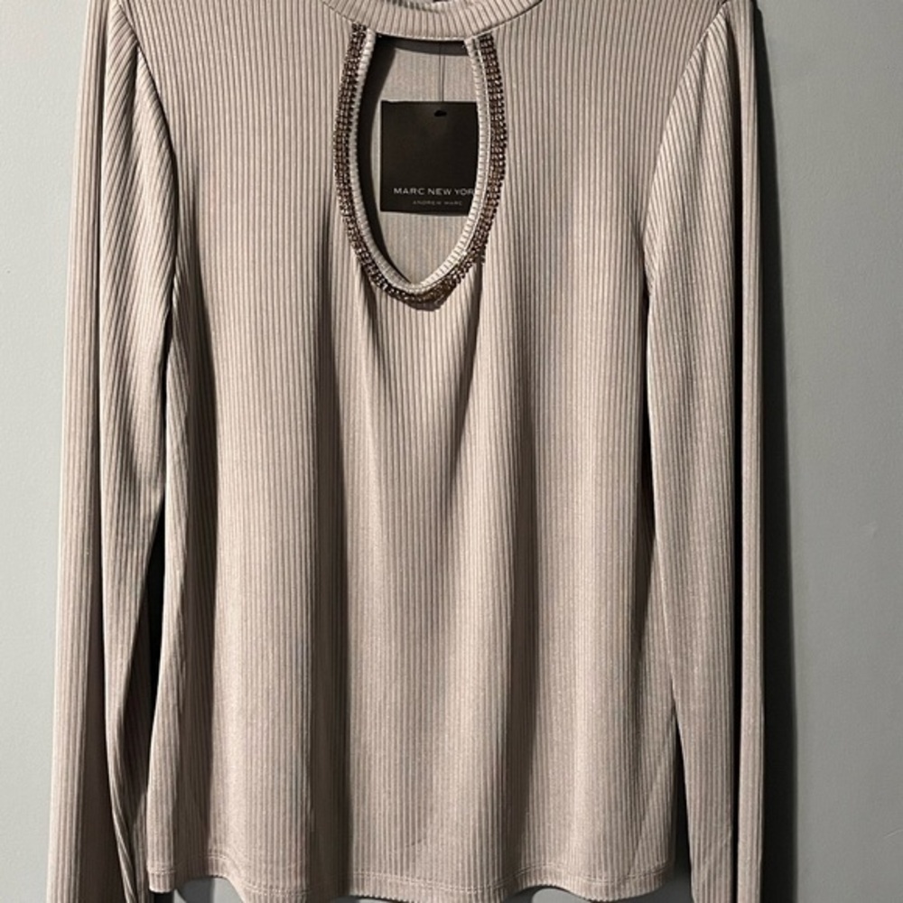 Marc New York Women's Taupe Long Sleeve Top